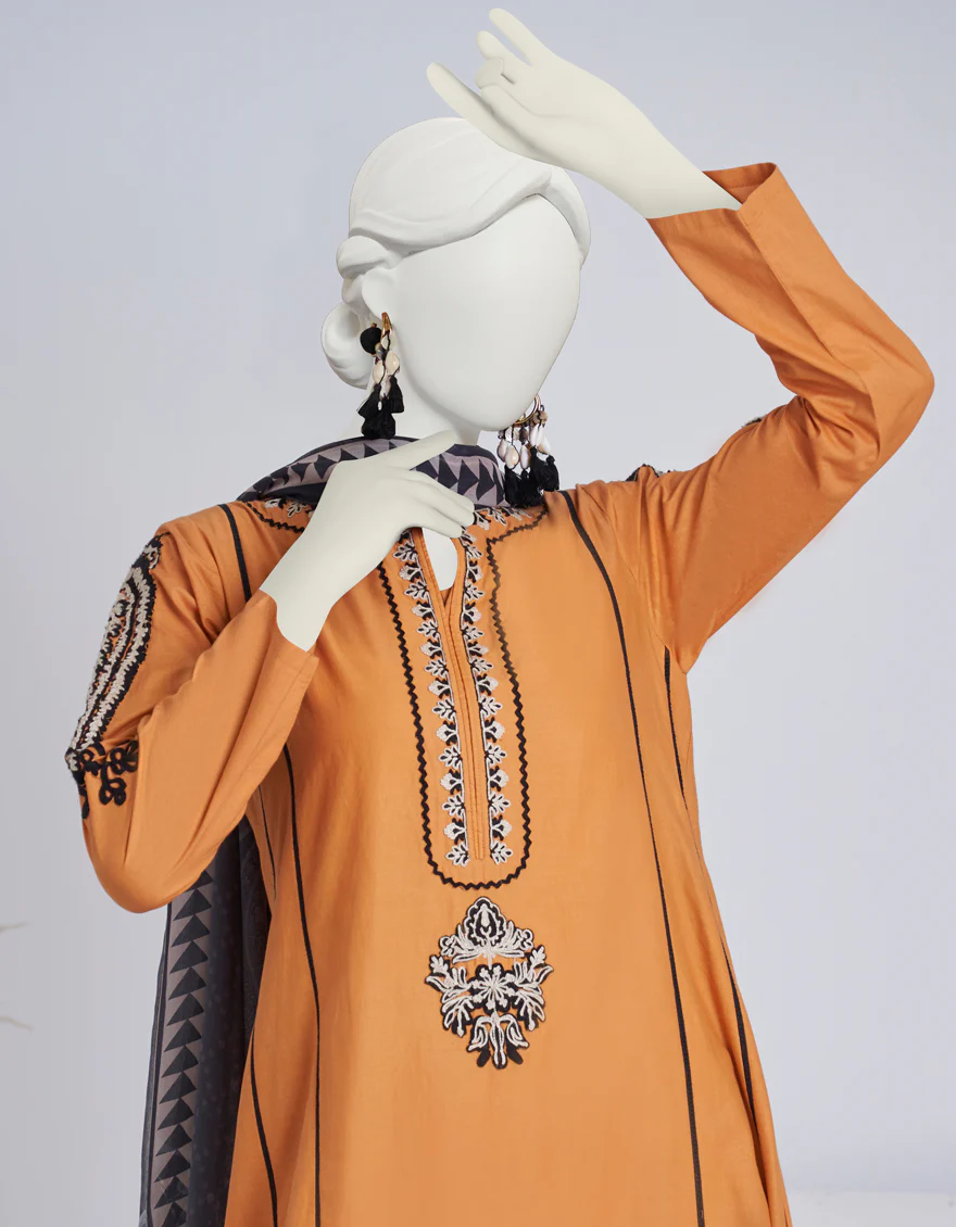 MUSTARD LAWN 3PC STITCHED | JJPW-S-JPW-US-23-004 FB/AARI-4 - Image 2