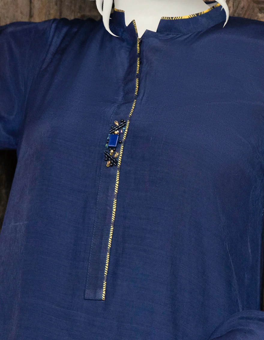 BLUE SILK 2PC STITCHED | JJPW-S-JPW2-US-22-389 FB/FF-471 - Image 3