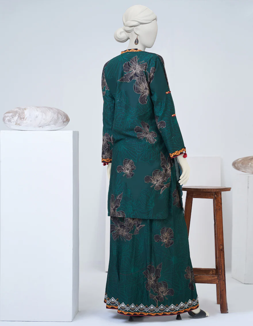 GREEN ORGANZA 2PC STITCHED | JJPW-S-JPW2-US-23-062 FB/GLAM - Image 2