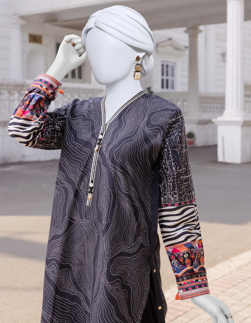 BLACK CAMBRIC 2PC STITCHED | JJPW-S-JPW2-US-23-546 FB/LEENA - Image 3