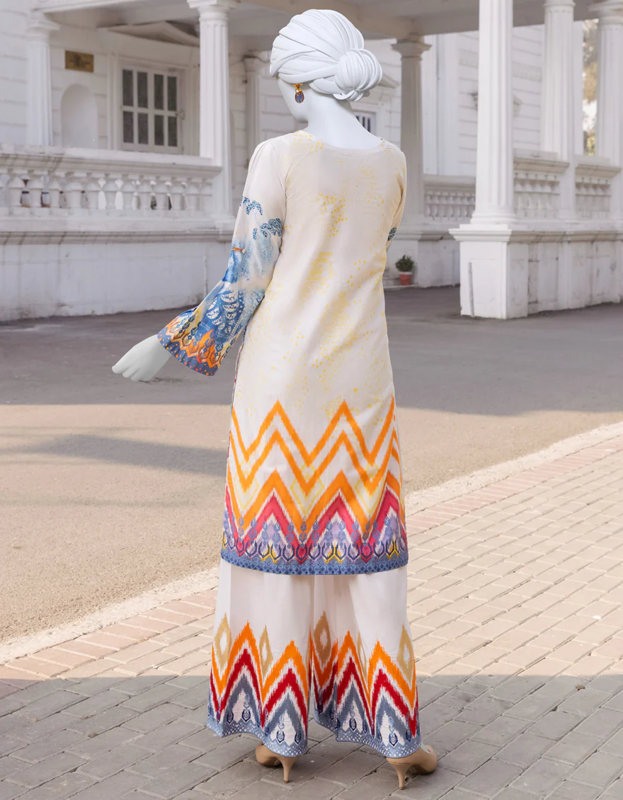 WHITE CAMBRIC 2PC STITCHED | JJPW-S-JPW2-US-23-548 FB/SABZ - Image 2