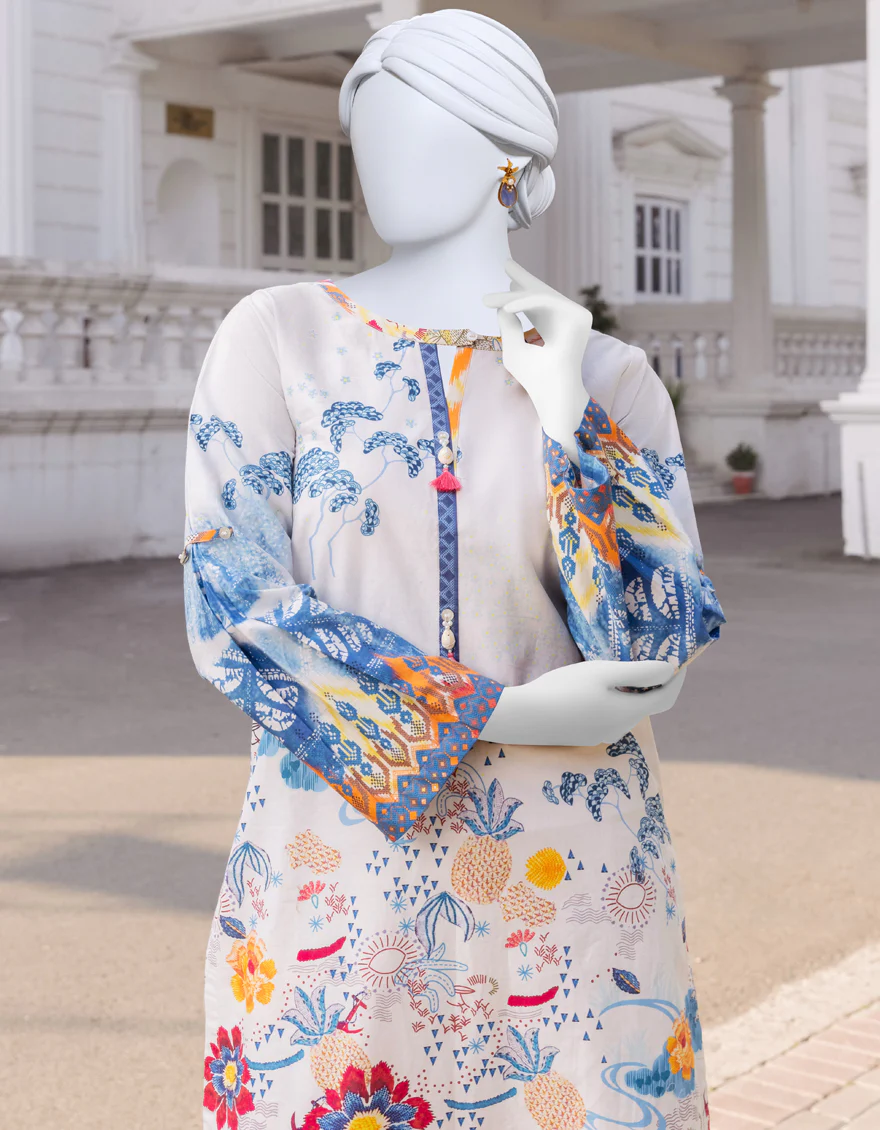 WHITE CAMBRIC 2PC STITCHED | JJPW-S-JPW2-US-23-548 FB/SABZ - Image 3