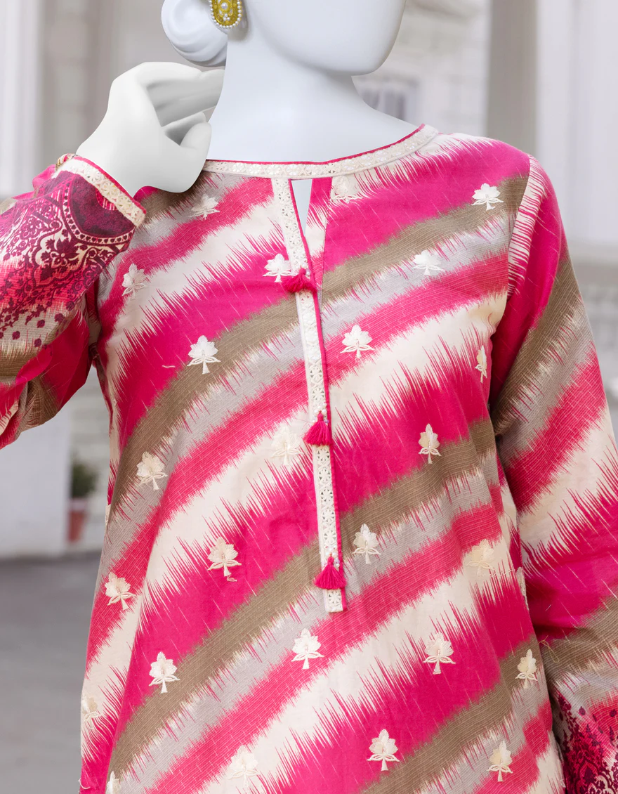 PINK CAMBRIC 2PC STITCHED | JJPW-S-JPW2-US-23-549 FB/PINK FLOW - Image 3