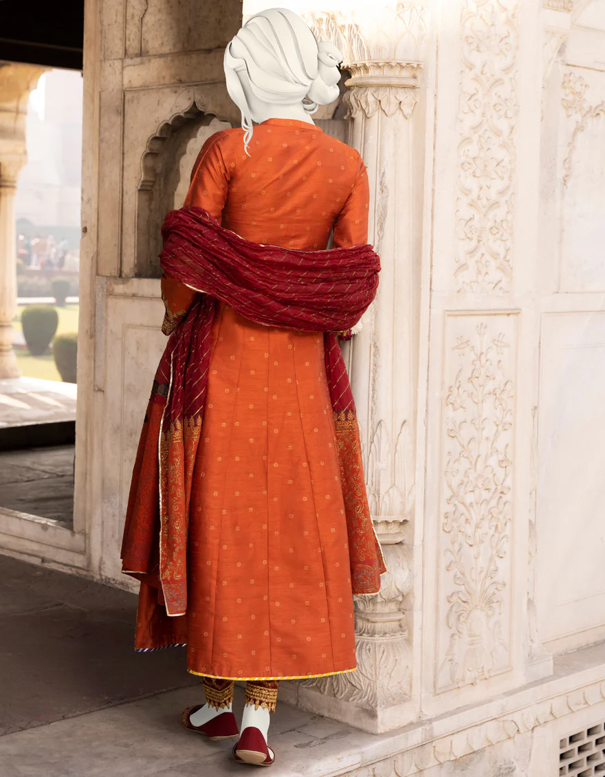 RUST RAW SILK 3PC STITCHED | JJPW-S-JPWF-US-22-009 FB/FF-386 - Image 3