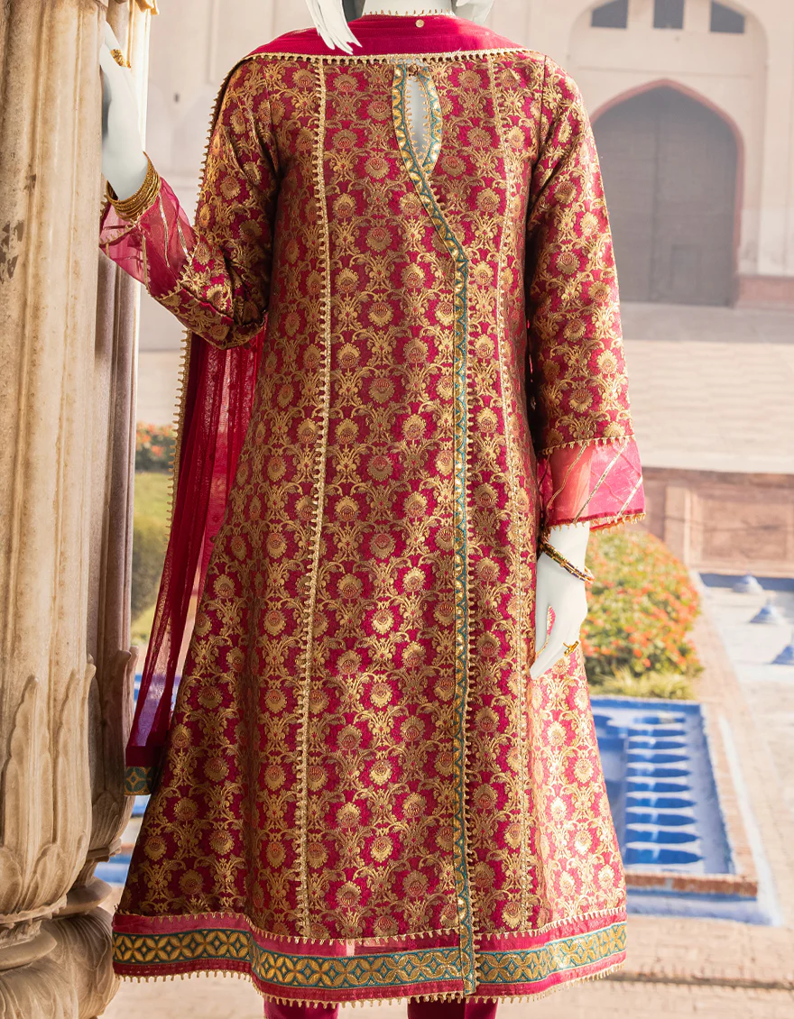 PINK JAMAWAR 3PC STITCHED | JJPW-S-JPWF-US-22-014 FB/FF-038 - Image 2
