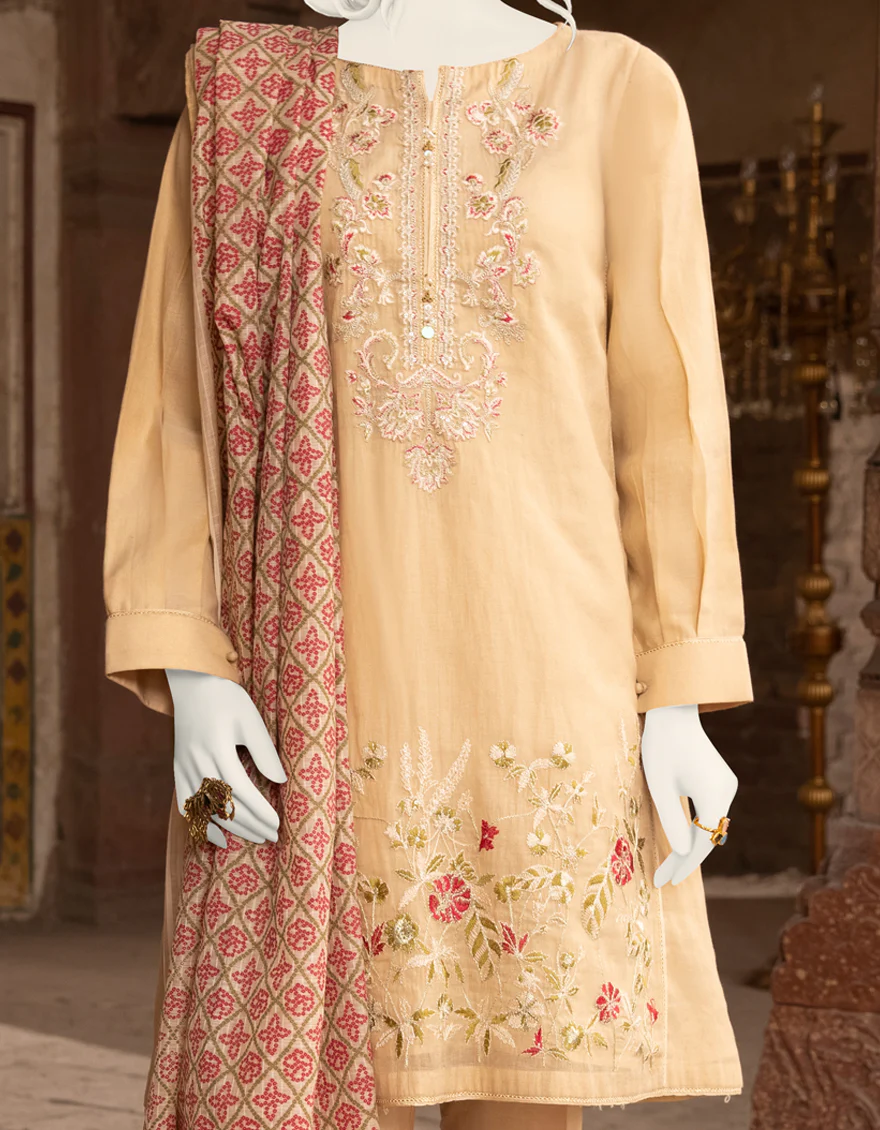 BEIGE ZARI 3PC STITCHED | JJPW-S-JPWF-US-22-019 FB/FF-293 - Image 3