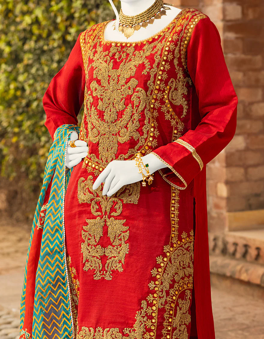 RED COTTON 2PC STITCHED | JJPW-S-JPWF-US-22-023 FB/FF-075 - Image 2