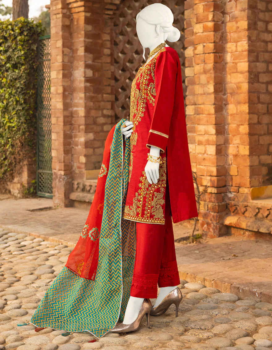 RED COTTON 2PC STITCHED | JJPW-S-JPWF-US-22-023 FB/FF-075 - Image 3