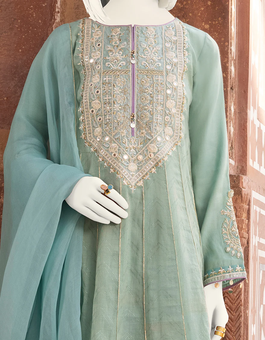 SKY BLUE ZARI 3PC STITCHED | JJPW-S-JPWF-US-22-026 FB/FF-293 - Image 2