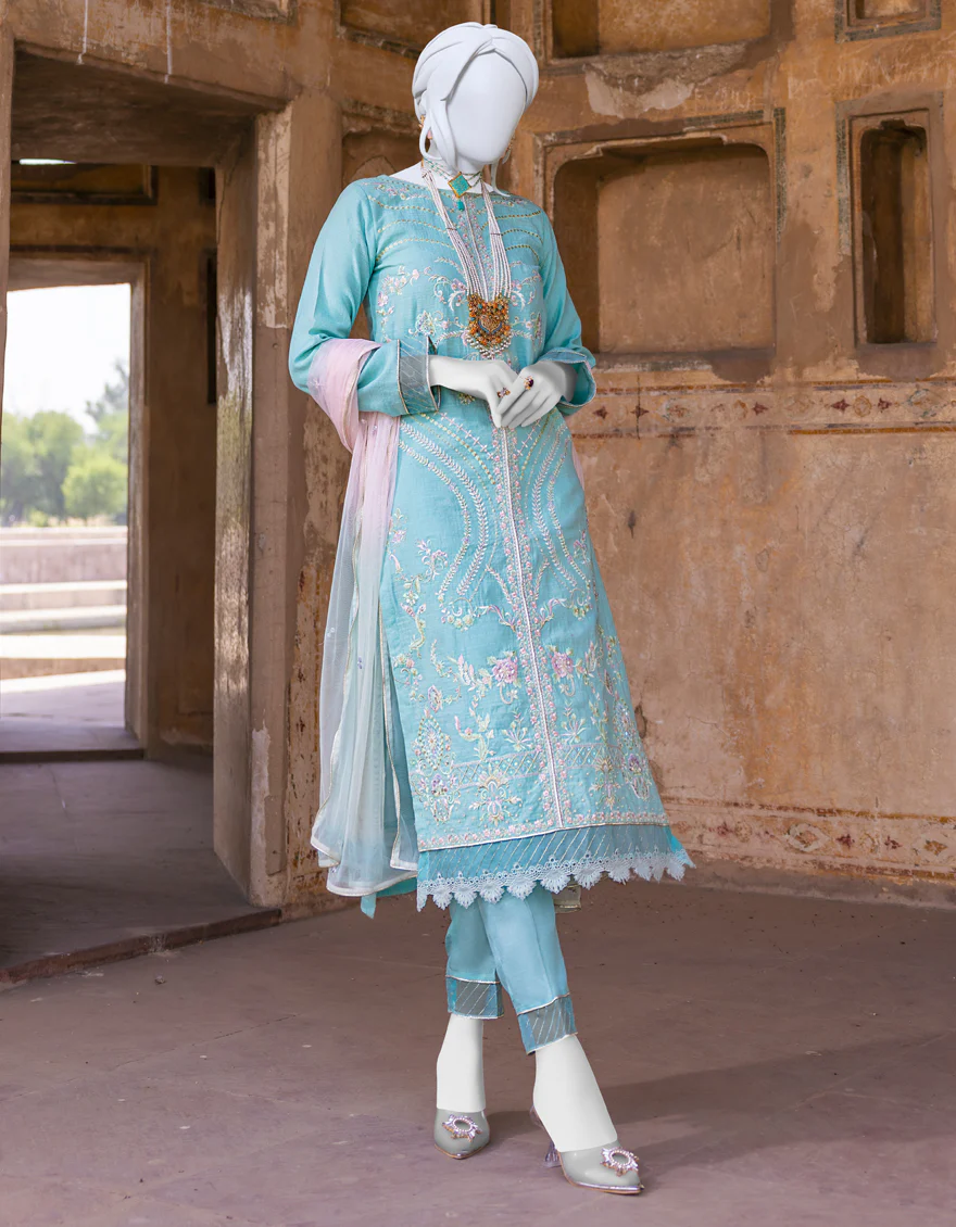 ICE BLUE COTTON 3PC STITCHED | JJPW-S-JPWF-US-22-058 FB/AM-2064 - Image 3