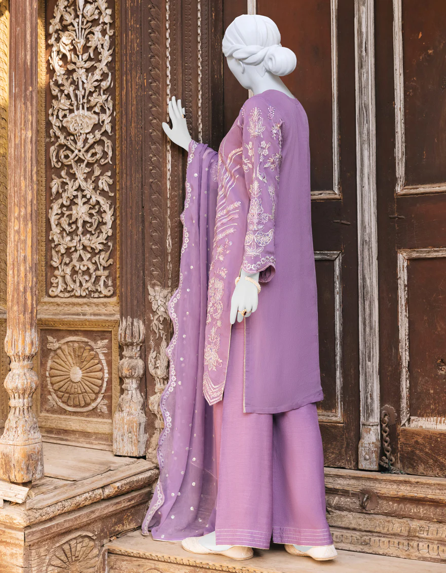 PURPLE CHIFFON 3PC STITCHED | JJPW-S-JPWF-US-23-081 FB/FF-002 - Image 2