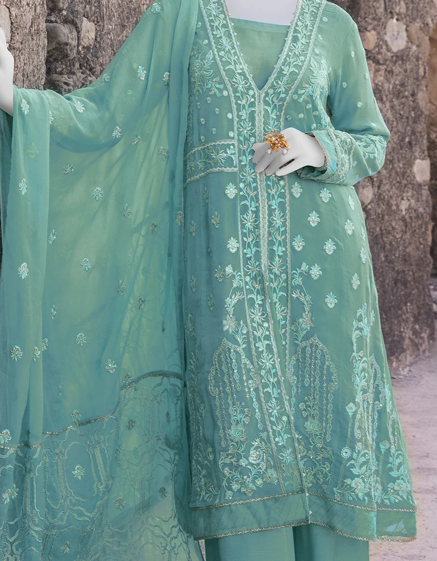 LIGHT BLUE CHIFFON 3PC STITCHED | JJPW-S-JPWF-US-23-083 FB/FF-002 - Image 3