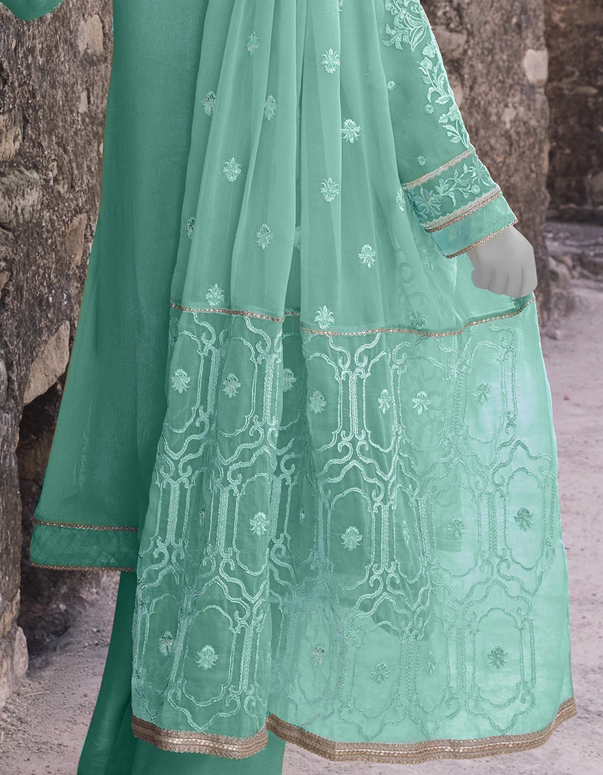 LIGHT BLUE CHIFFON 3PC STITCHED | JJPW-S-JPWF-US-23-083 FB/FF-002 - Image 4