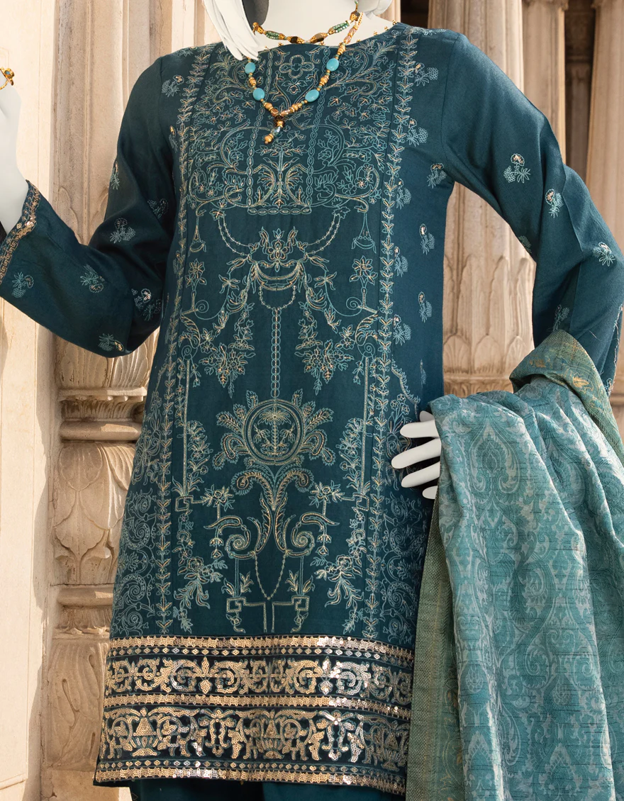 TEAL VISCOSE 3PC STITCHED | JJPW-S-JPWS-US-22-304 FB/JT-672 - Image 2