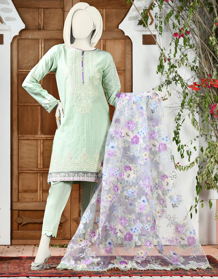 GREEN CAMBRIC 3PC STITCHED | JJPW-S-JPWS-US-22-313 FB/FF-399 - Image 5