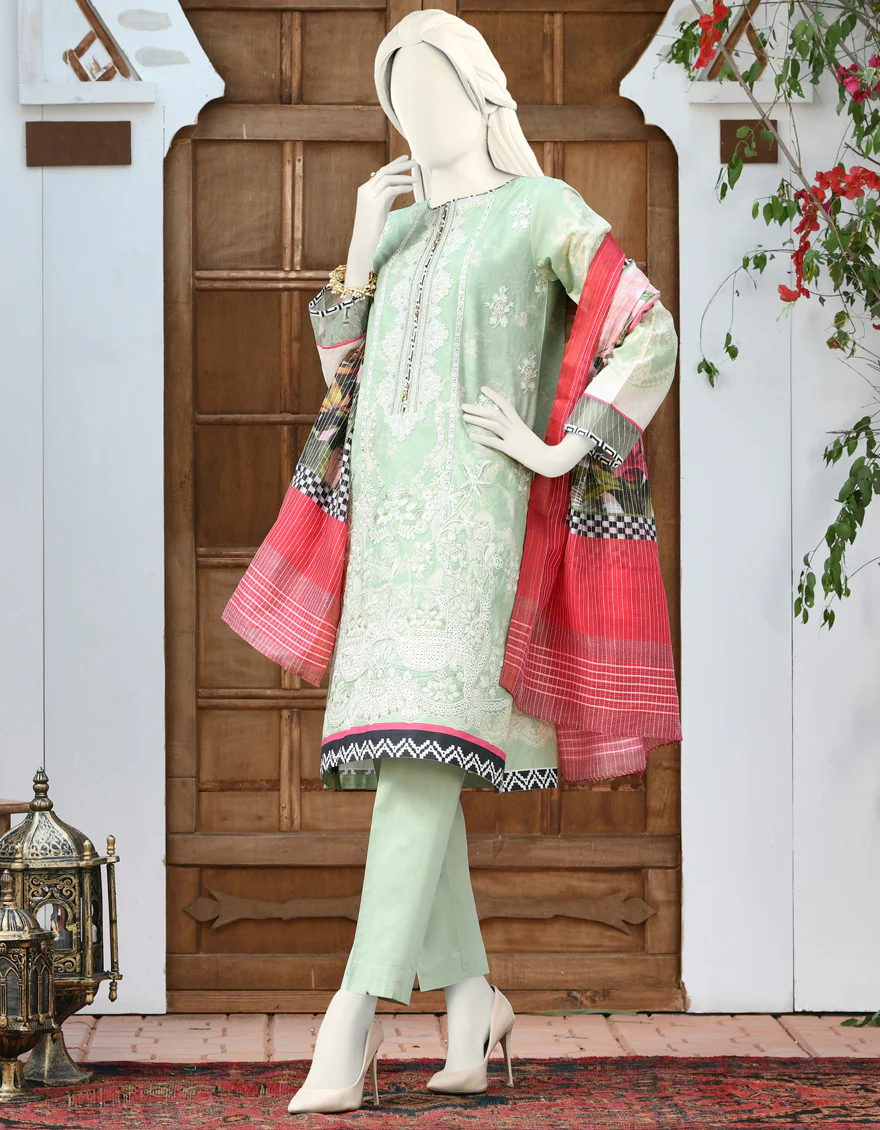GREEN CAMBRIC 3PC STITCHED | JJPW-S-JPWS-US-22-319 FB/BLAZE - Image 4