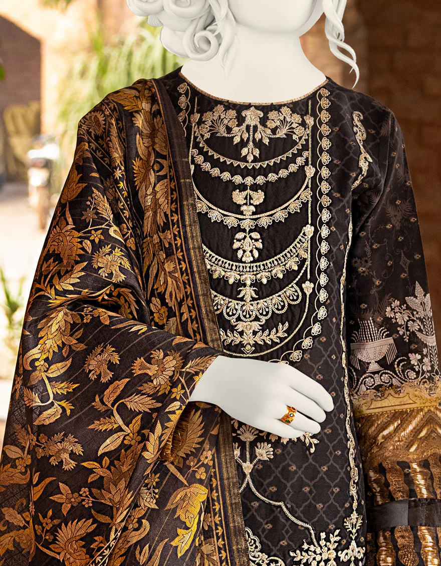 BLACK CAMBRIC 3PC STITCHED | JJPW-S-JPWS-US-22-322 FB/MAZE - Image 2