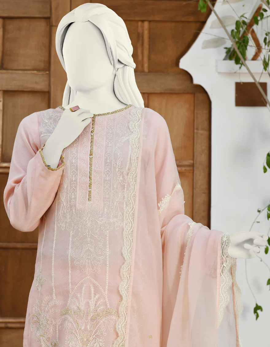 PEACH KHADDI 3PC STITCHED | JJPW-S-JPWS-US-22-340 FB/AM-2251 - Image 2