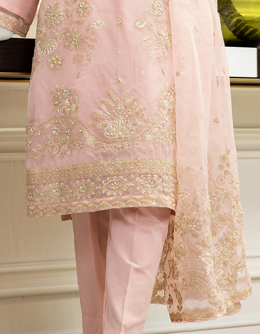 PINK ORGANZA 3PC STITCHED | JJPW-S-JPWS-US-22-345 FB/AJ-011 - Image 3