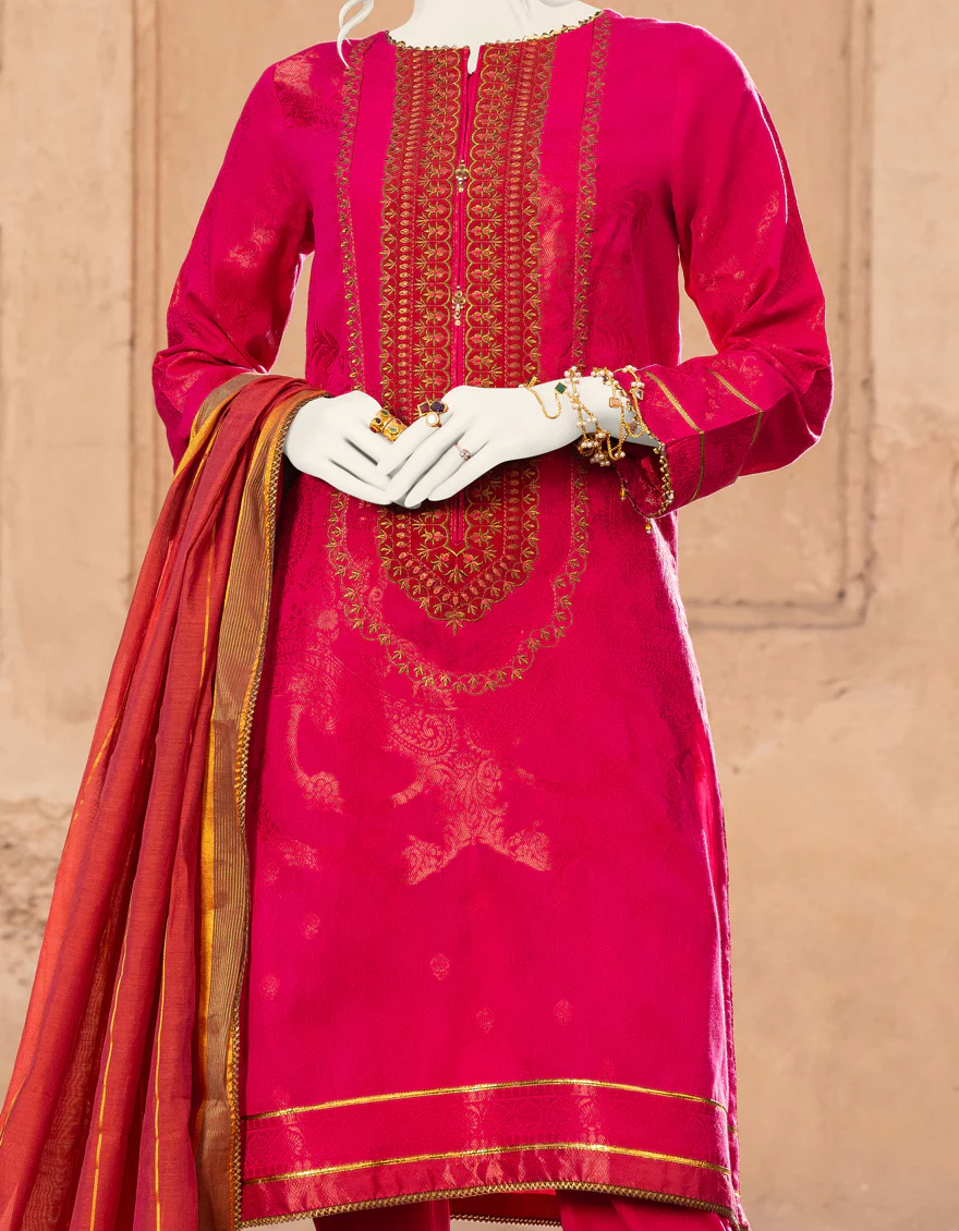 PINK JACQUARD 3PC STITCHED | JJPW-S-JPWS-US-22-351 FB/JQ-773 - Image 2