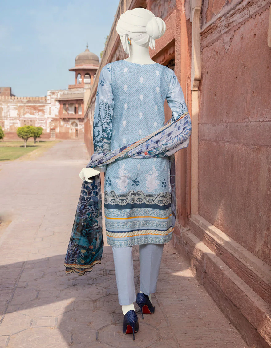 ICE BLUE CAMBRIC 3PC STITCHED | JJPW-S-JPWS-US-22-368 FB/SAPPHIRE - Image 2