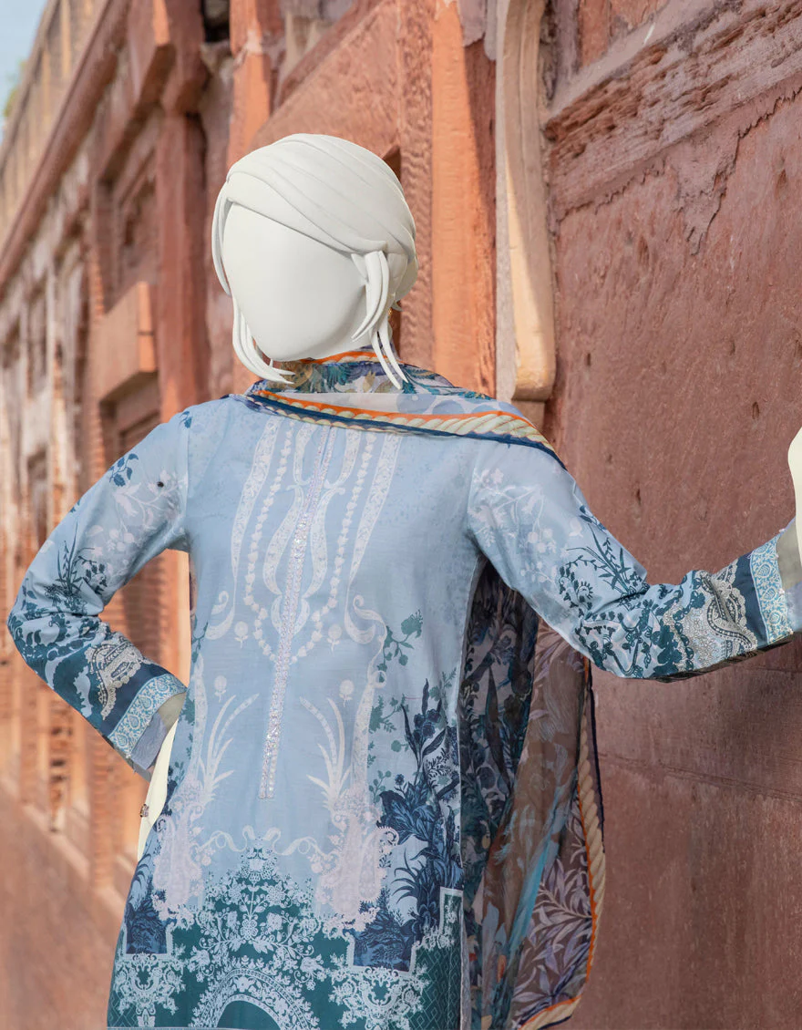 ICE BLUE CAMBRIC 3PC STITCHED | JJPW-S-JPWS-US-22-368 FB/SAPPHIRE - Image 3