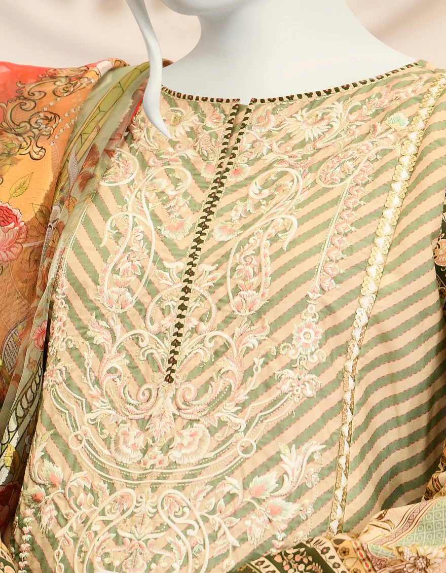GREEN CAMBRIC 3PC STITCHED | JJPW-S-JPWS-US-22-374 FB/CHARIZMA - Image 3