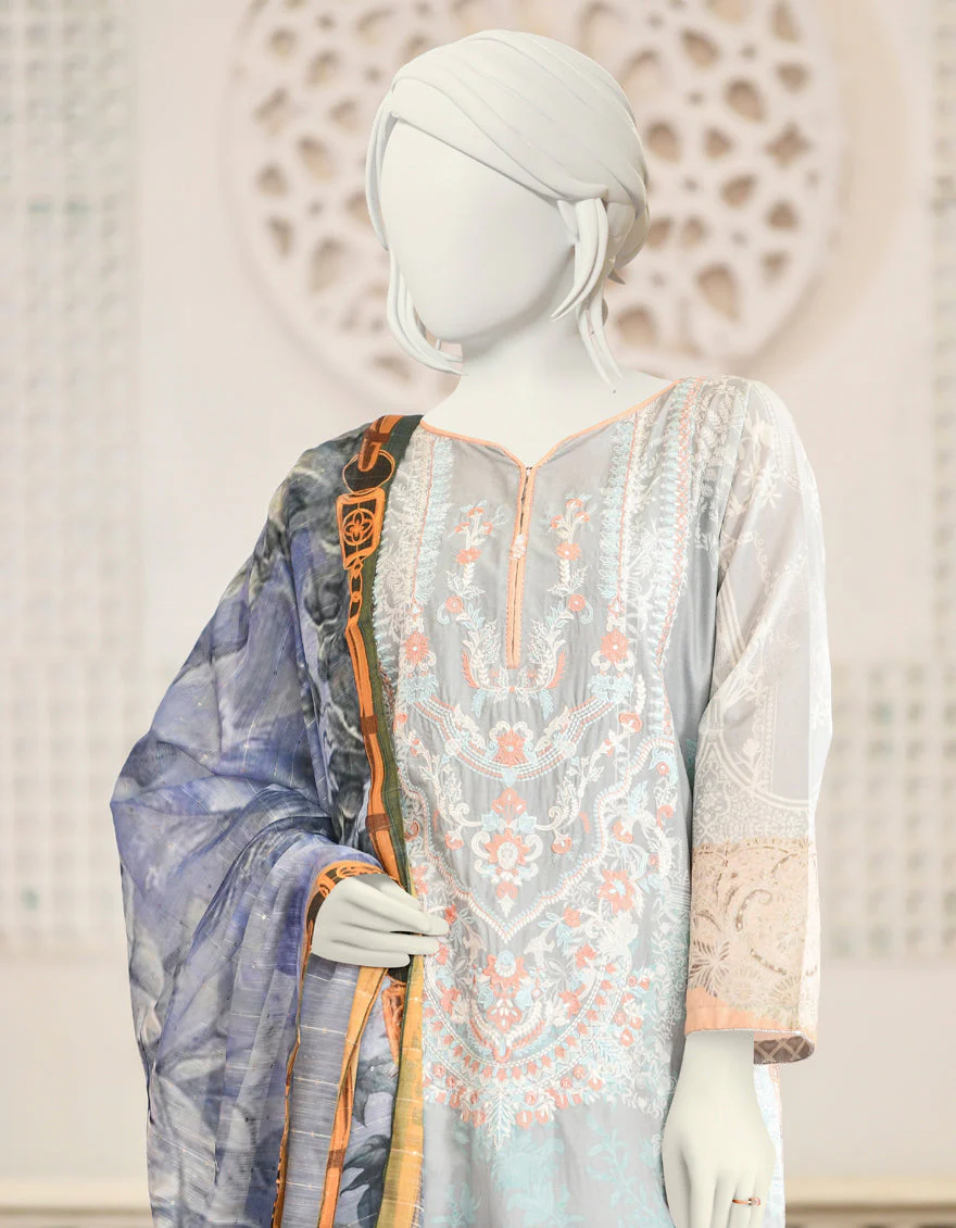 MULTICOLOR CAMBRIC 3PC STITCHED | JJPW-S-JPWS-US-22-383 FB/FLAMINGO - Image 3
