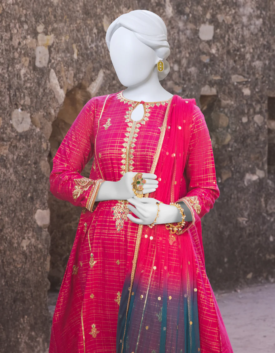 PINK RAW SILK 3PC STITCHED | JJPW-S-JPWS-US-23-504 FB/JQ-869 - Image 4