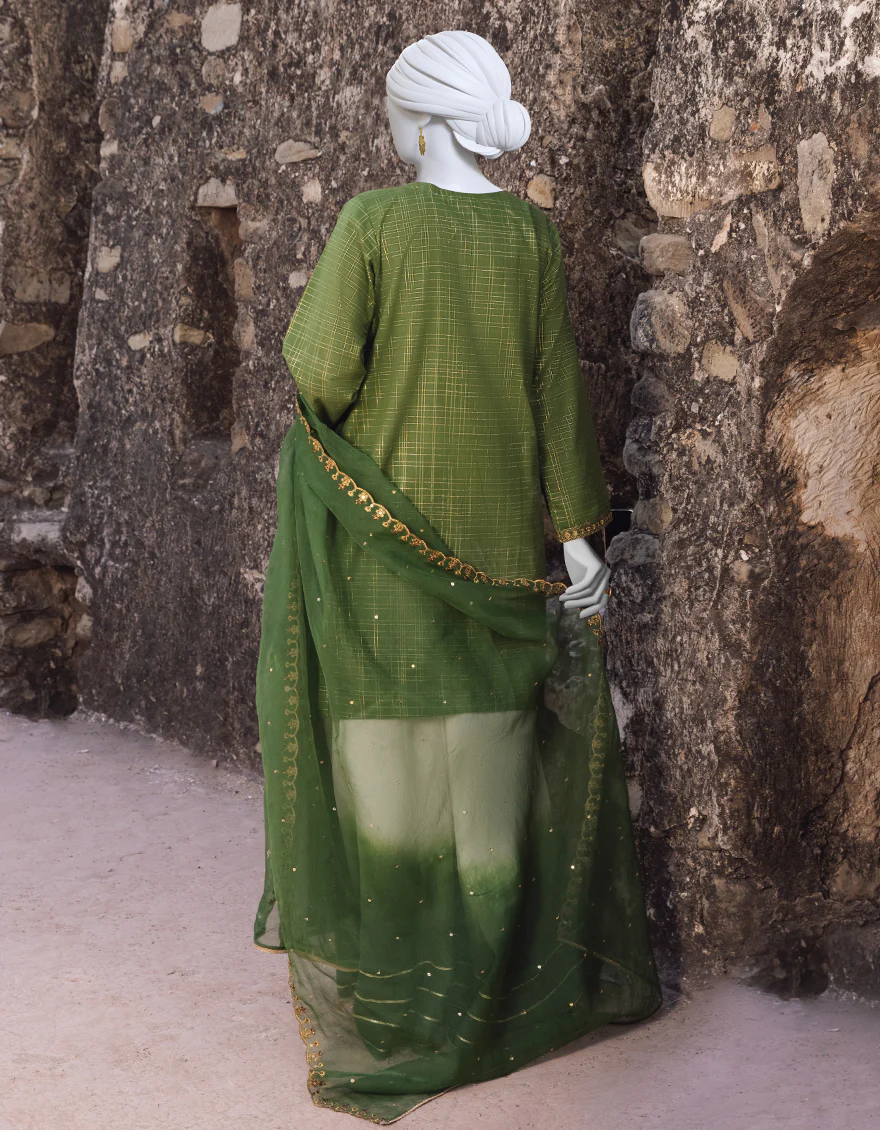GREEN COTTON 3PC STITCHED | JJPW-S-JPWS-US-23-505 FB/JQ-870 - Image 2