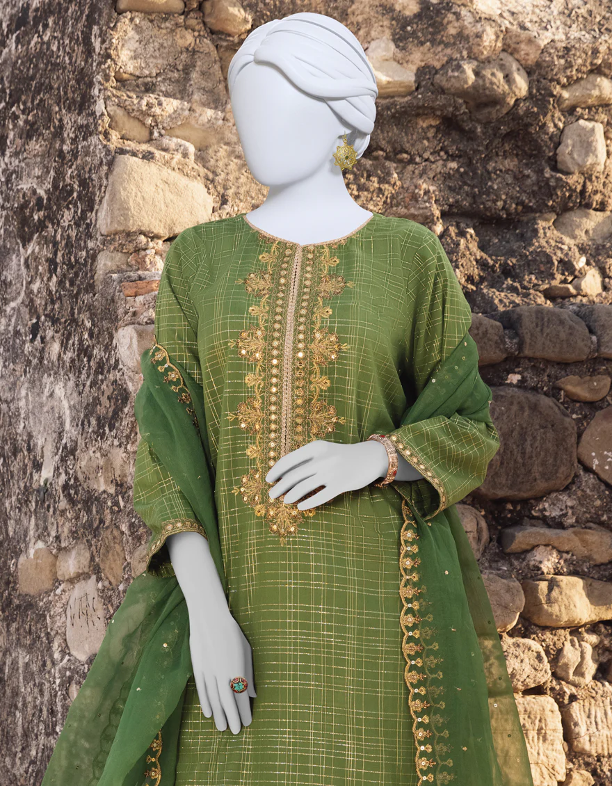 GREEN COTTON 3PC STITCHED | JJPW-S-JPWS-US-23-505 FB/JQ-870 - Image 4