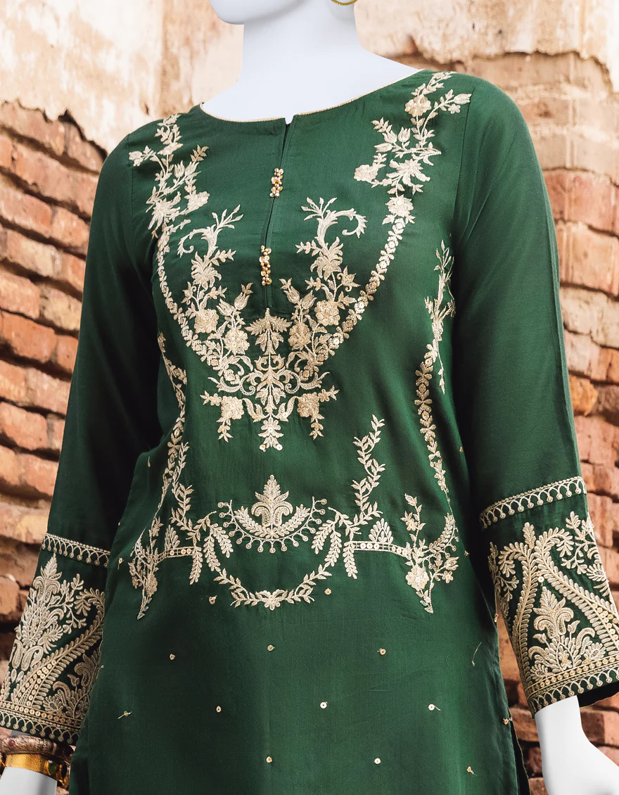 GREEN COTTON SILK 3PC STITCHED | JJPW-S-JPWS-US-23-513 FB/JRZ-053 - Image 4