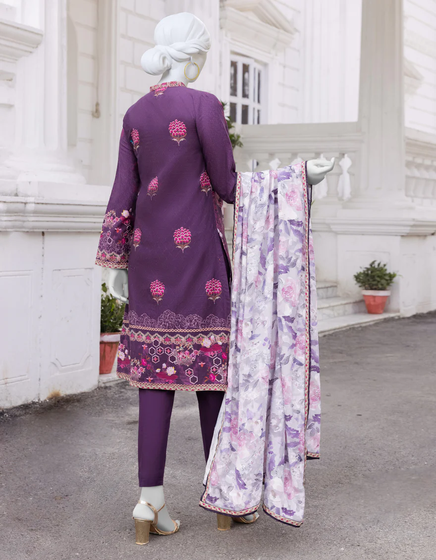 PURPLE CAMBRIC 3PC STITCHED | JJPW-S-JPWS-US-23-531 FB/SEPPE - Image 2
