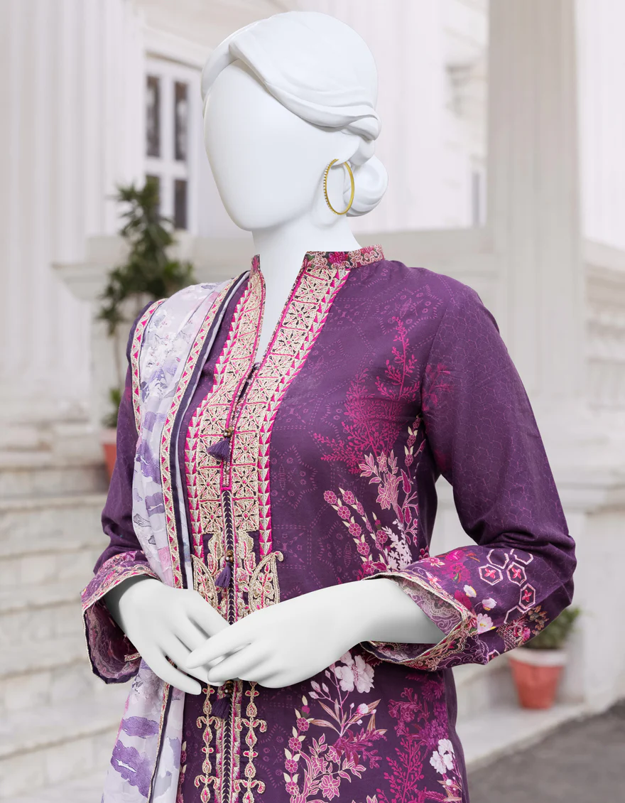 PURPLE CAMBRIC 3PC STITCHED | JJPW-S-JPWS-US-23-531 FB/SEPPE - Image 3