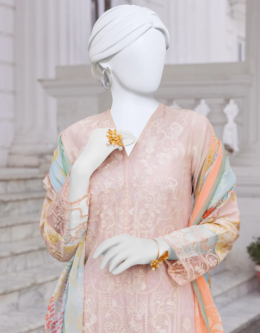 PEACH CAMBRIC 3PC STITCHED | JJPW-S-JPWS-US-23-533 FB/ANGORA - Image 3