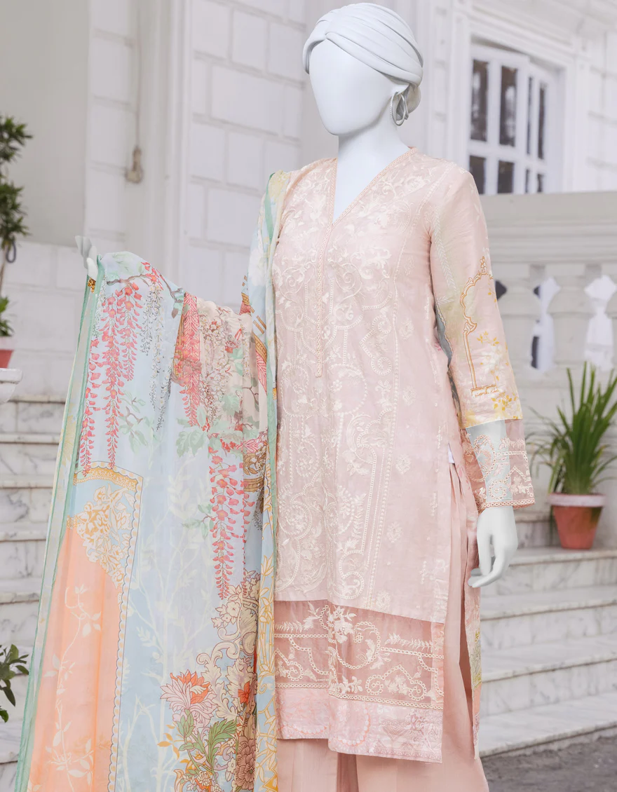 PEACH CAMBRIC 3PC STITCHED | JJPW-S-JPWS-US-23-533 FB/ANGORA - Image 4