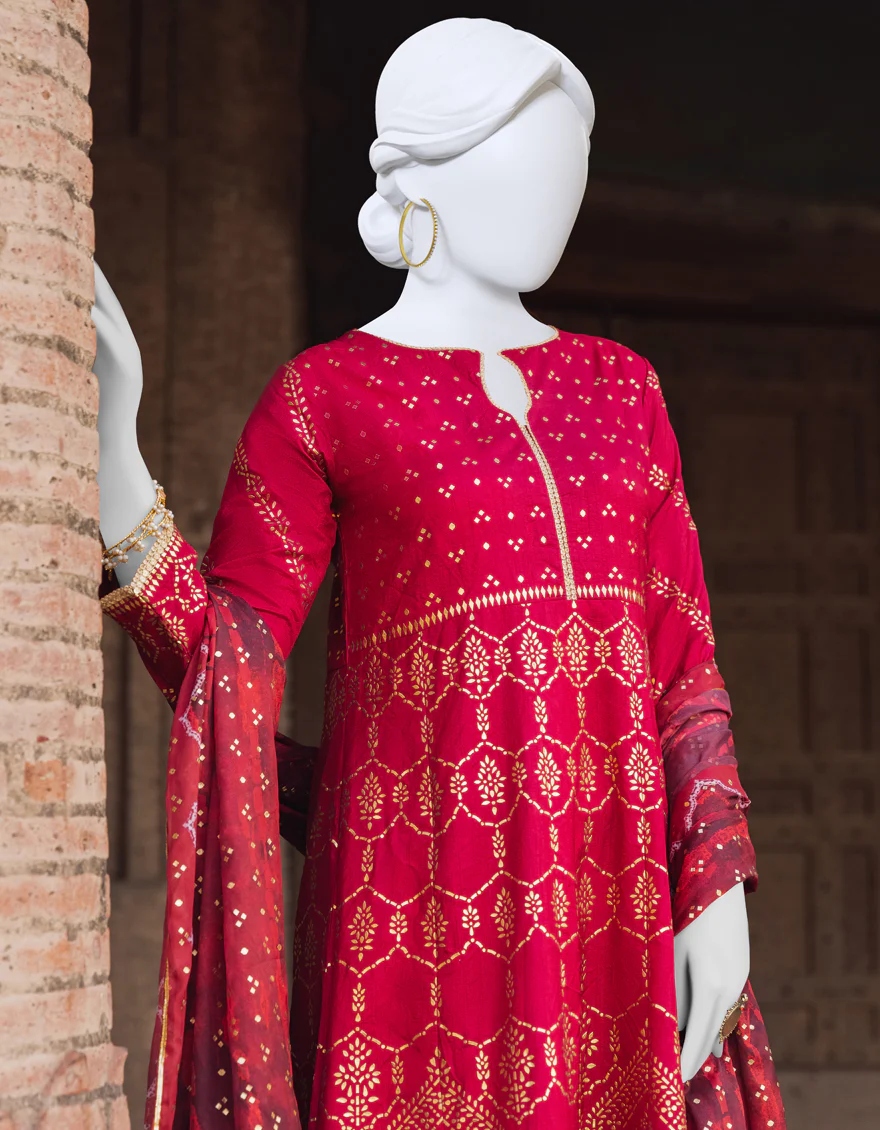 RED PRINTED 3PC STITCHED | JJPW-S-JPWS-US-23-542 FB/JA-864 - Image 4