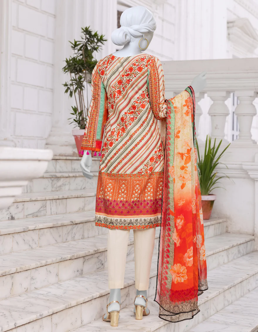 ORANGE CAMBRIC 3PC STITCHED | JJPW-S-JPWS-US-23-563 FB/SADABAHAR - Image 2