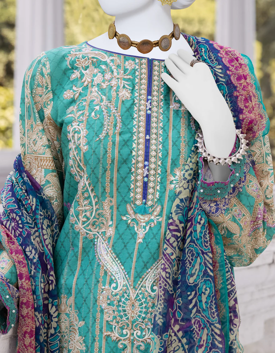 SEA GREEN CAMBRIC 3PC STITCHED | JJPW-S-JPWS-US-23-564 FB/LIVELY (23-2102) - Image 3