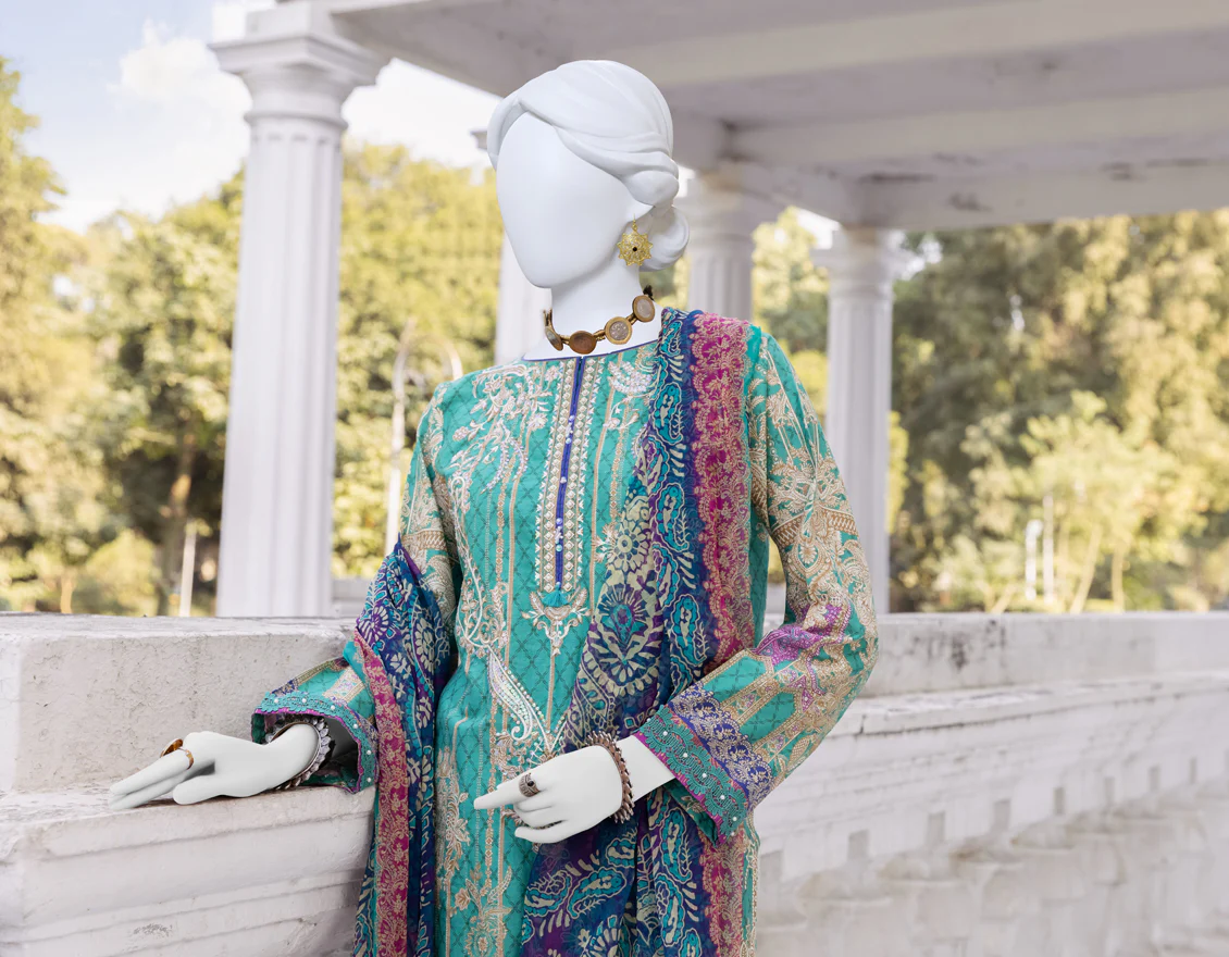 SEA GREEN CAMBRIC 3PC STITCHED | JJPW-S-JPWS-US-23-564 FB/LIVELY (23-2102) - Image 4