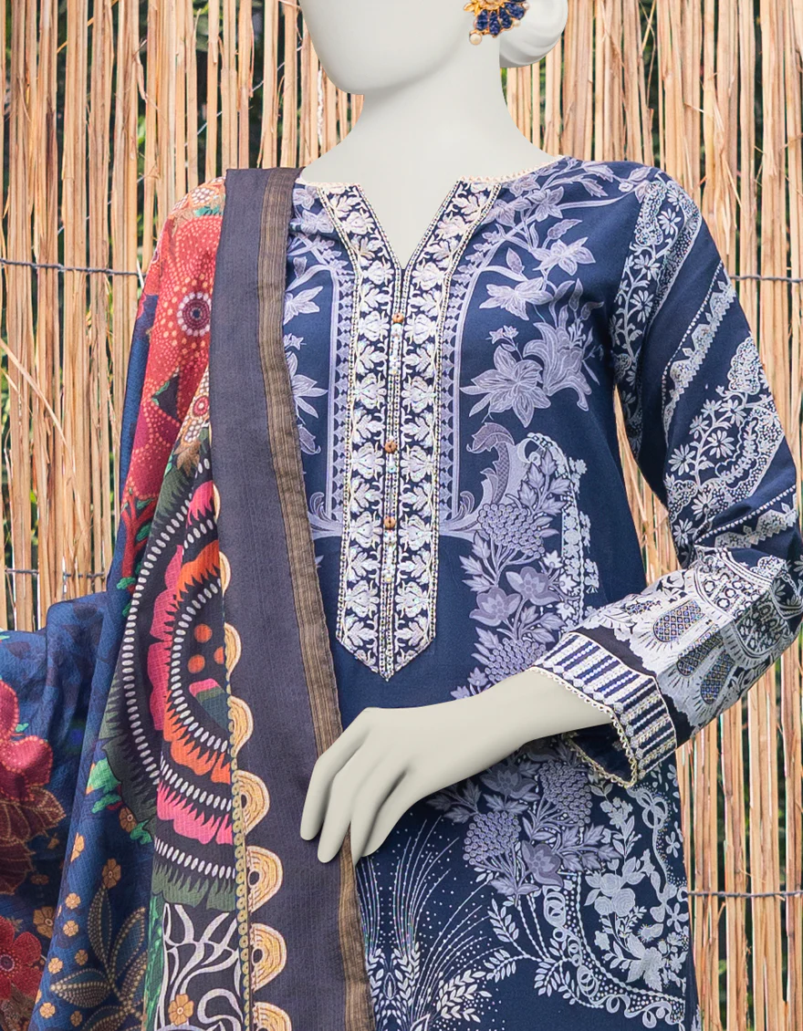 BLUE CAMBRIC 3PC STITCHED | JJPW-S-JPWS-US-23-588 FB/MAHENOOR - Image 3