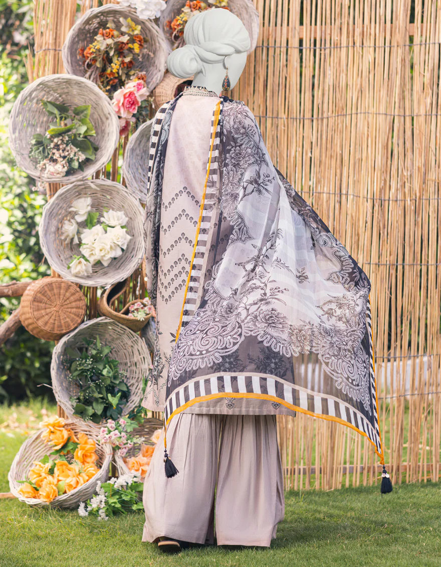 BEIGE LAWN 3PC STITCHED | JJPW-S-JPWS-US-23-605 FB/STREAK - Image 2