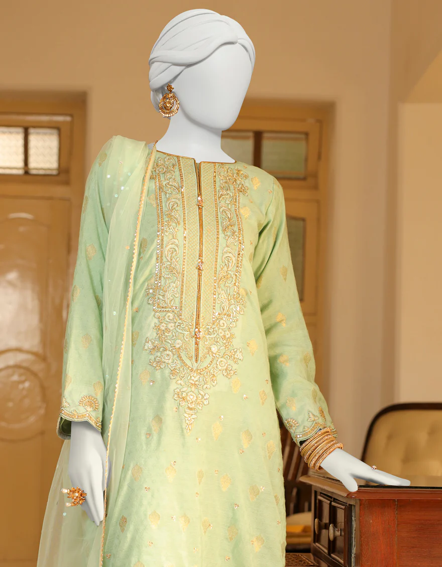 SEA GREEN JACQUARD 3PC STITCHED | JJPW-S-JPWS-US-23-614 FB/JQ-907 - Image 2