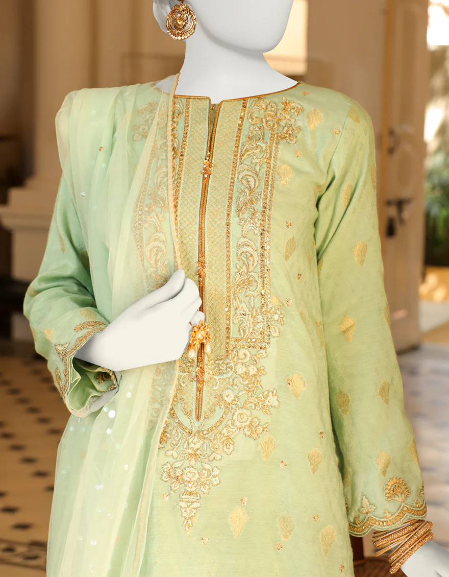 SEA GREEN JACQUARD 3PC STITCHED | JJPW-S-JPWS-US-23-614 FB/JQ-907 - Image 3