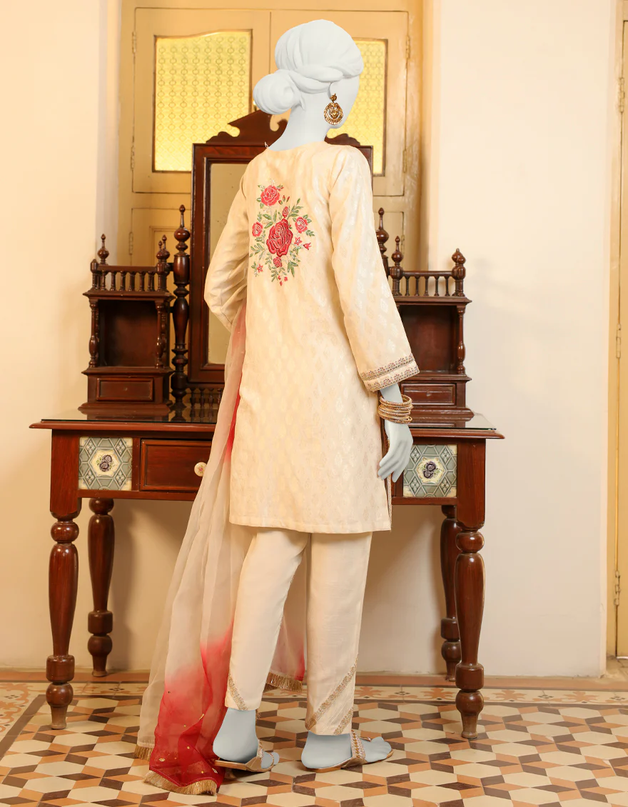 OFF WHITE JACQUARD 3PC STITCHED | JJPW-S-JPWS-US-23-619 FB/JA-936 - Image 2