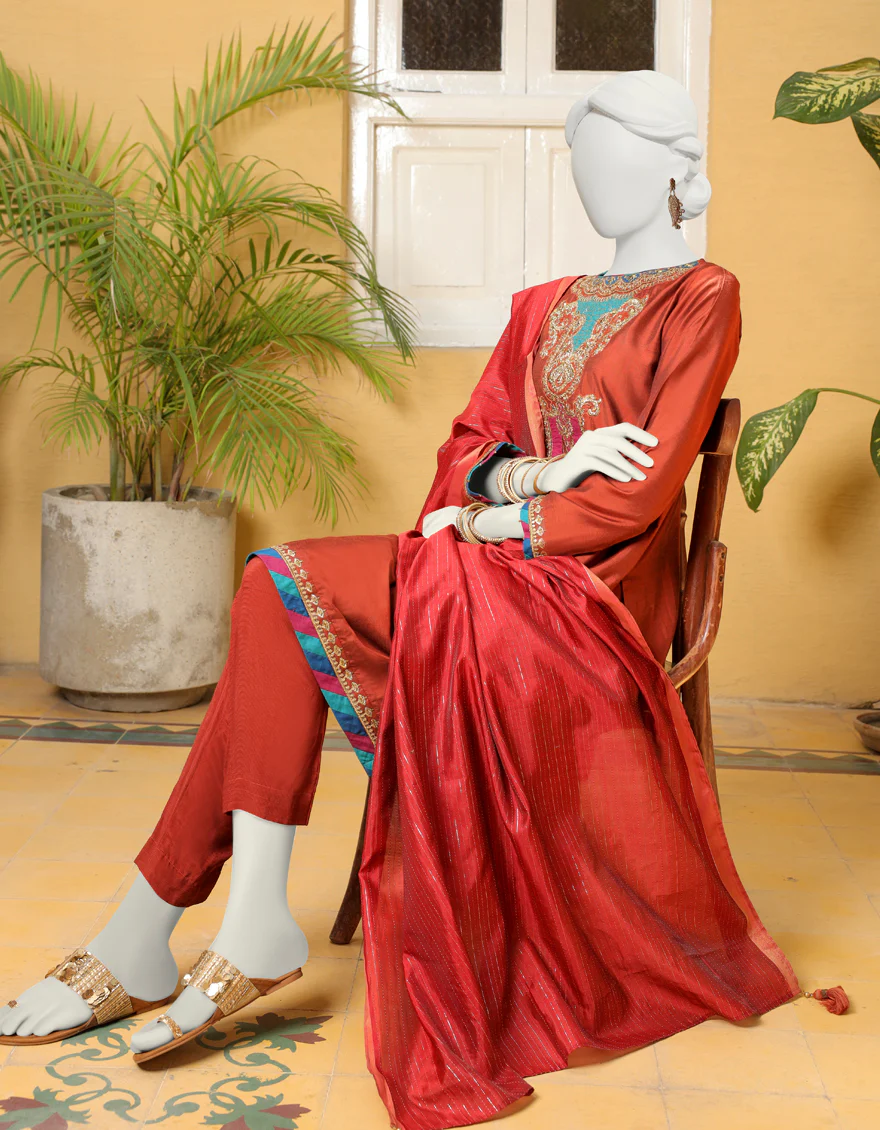 RUST SATIN 3PC STITCHED | JJPW-S-JPWS-US-23-620 FB/JT-929 - Image 3