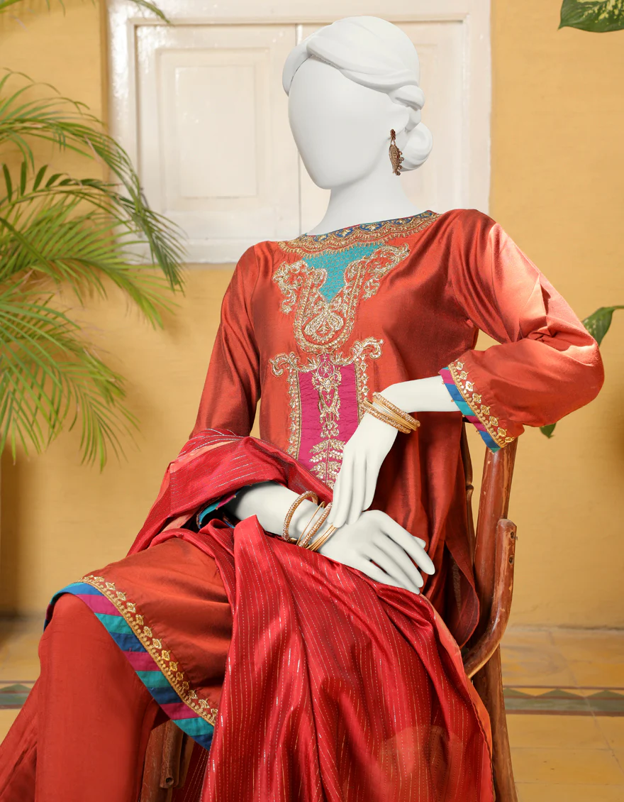 RUST SATIN 3PC STITCHED | JJPW-S-JPWS-US-23-620 FB/JT-929 - Image 4