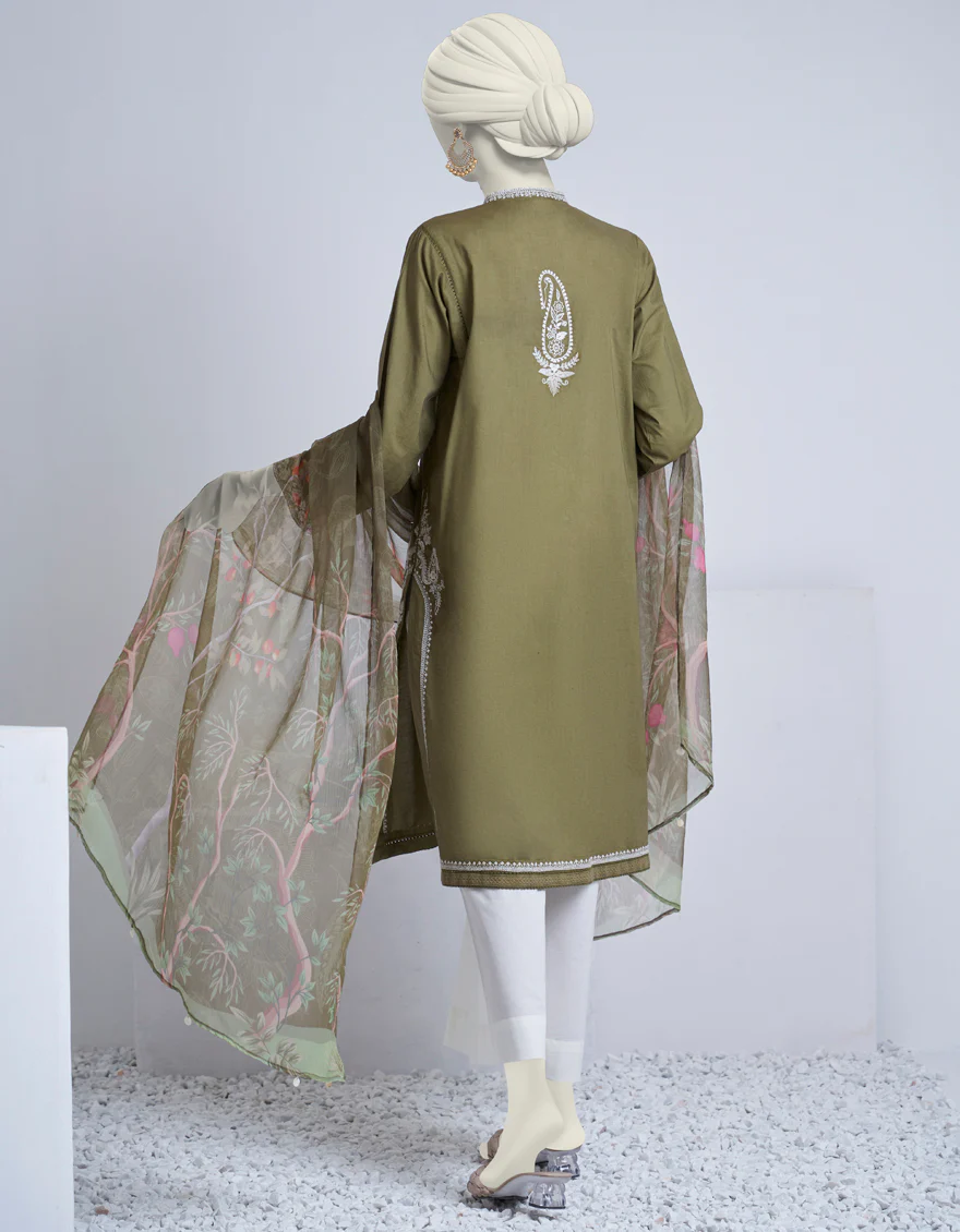 GREEN LAWN 2PC STITCHED | JJPW-S-JW2-US-23-7003 FB/CHIKAN KARI-3 - Image 2