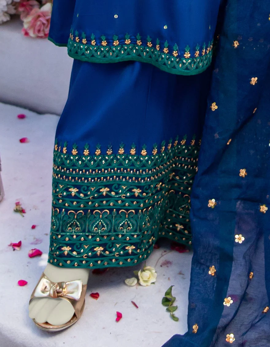 BLUE KHADDI 3PC STITCHED | JJPW-W-JPS-24-3944 FB/DANEEN-5 - Image 2