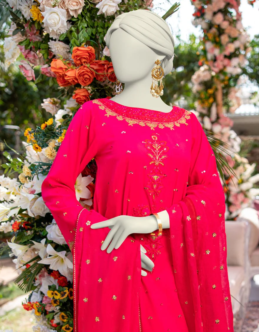 PINK KHADDI 3PC STITCHED | JJPW-W-JPS-24-3945 FB/DANEEN-6 - Image 4